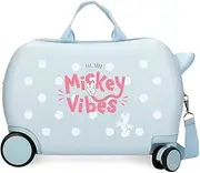 [Disney] Joumma Mickey Vibes Children's Suitcase Blue 45 x 31 x 20 cm Rigid 1.8 kg Combination Lock Side ABS 1.8 kg 27.9L Hand Luggage, Blue, One Size, Children's Suitcase