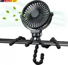 Mini Portable Stroller Fan, Small Clip on Fan, 3 Speed 360° Rotate Flexible Trip