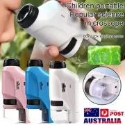 AU Mini Pocket Microscope 60X-120X Handheld Microscope w/ LED Light for Kids