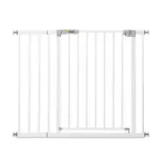 hauck 59727 Open N Stop KD Pressure Fit with 8 Inch Extension Baby Gate, White