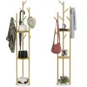 Metal Coat Rack Tree Hat & Coat Hanger 9 Hooks Floor Free Standing Entryway Hall