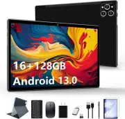 Tablet 10.1 Inch Android 13 Tablets 2024 Latest 128GB Black