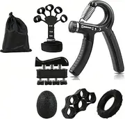 7-Pack Grip Strength Trainer,HMNXG Adjustable Hand Gripper 10-60 KG, Finger Exerciser, Finger Stretcher Finger Exercise Equipment Hand Grip for Gym