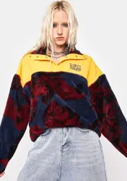 [HUF] Navy Sativa Sherpa Fleece Pullover
