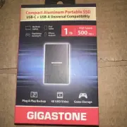 1TB Gigastone Compact Aluminum Portable SSD USB-C + USC-A Universal Compatibilit