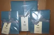 West Elm Organic Washed Cotton Percale Duvet Cover Full/Queen & 2-Shams New