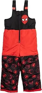 [Marvel] Avengers Spider-Man Little Boys Zip Up Winter Snow Bib Ski Pants Red 7-8