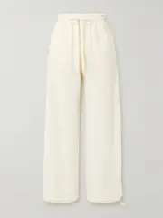 [Acne Studios] Acne Studios - Frayed Cotton And Linen-blend Wide-leg Pants - Off-white - EU 32 EU 32 Off-white