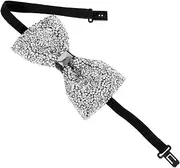 [Ipetboom] Men's Rhinestone Bowtie Elegant Wedding Banquet Decorative Pre-tied Bow Tie