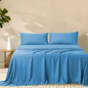 Bedding King 2000TC Super Soft Bamboo Sheet Set - Blue Single