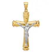 14k Two-tone Gold Polished Two-tone Gold Crucifix Pendant