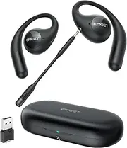 EMEET Airflow Open Ear Headphones, Bluetooth Headsets with Detachable Microphone, 40 Hours Playtime, IPX5, Wireless Earbuds, Multipoint Pairing, App Control, Ultra Comfort