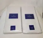 VILLEROY & BOCH SET OF 8 LA CLASSICA WHITE/SILVER METALLIC LINEN DINNER NAPKINS