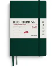 [LEUCHTTURM1917] Weekly Planner Paperback (B6+) 2026 in Forest Green
