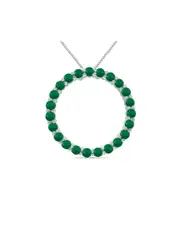 Silver 2.95 ct. tw. Emerald Necklace