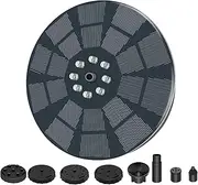 Labymos Solar Fountain Pump 3W Solar Powered Outdoor Bd Bath Fountain 7 Patterns Water Pump with Colored LED Lights Battery Backup for Garden Pond Pool Fish Tank Aquarium and Pet