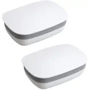 2x Caja para jabonera, caja para platos, recipientes para jabón con tapa