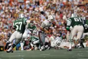 Miami Dolphins Larry Csonka in action vs New York Jets at Or - 1972 Old Photo