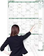 Large Dry Erase Calendar for Wall - Undated 3 Month Wall Calendar, 28" x 40", Erasable & Reusable Laminated White Board Calendar