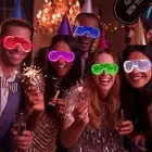 LED Neon Glasses 6 Neon Colors Light Up Party Glasses Glow In The Dark For Kids