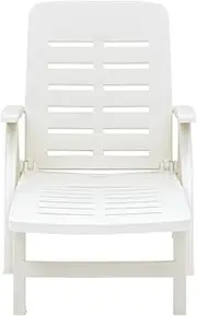 Camping Sunloungers Reclining Patio ChairsFolding Sun Lounger Plastic White**