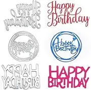 3 Set Die Cuts for Card Making, PIVHWIR Happy Birthday Metal Letter Cutting Dies Card Making Supplies DIY Die for Scrapbooking Photo Album Paper Decorative