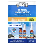 Sovereign Silver, Bio-Active Silver Hydrosol™, Daily + Immune Support, Sinus Relief, Trial & Travel Kit, 3 Piece Kit, 1 fl oz (29 ml) Each