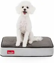BRINDLE Waterproof Memory Foam Pet Bed - Removable and Washable Cover - 4 Inch Orthopedic Dog and Cat Bed - Fits Most Crates