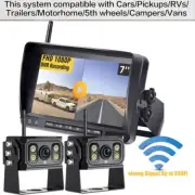 2 RV Digital Wireless Backup Cameras 7" DVR Split Monitor for Truck Trailer AUS