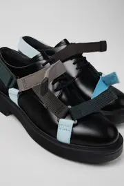 Twins Multicolored leather and textile shoes for women
