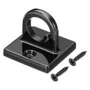 Pad Eye Plate U Hooks Ceiling Hook Wall Mount Loop for Hanging Ropes, Black
