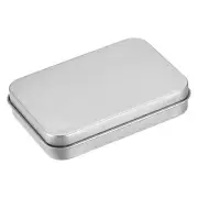 Metal Tin Box, 2pcs 3.43" x 2.36" x 0.71" Containers with Lids, Silver Tone