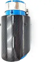 Universal Inlet 63mm Outlet 89mm Carbon Fiber Sport Style Glossy Black Blue Car Exhaust Tip Muffler Tip