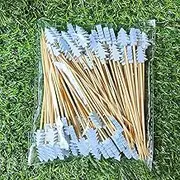 50Pcs Disposable Bamboo Skewers Food Cocktail Picks Buffet Fruit Decoration Party Fork Supplies Table Sticks