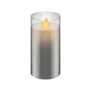 Goobay LED Wax Flickering Flameless Candle in Glass 7.5 x 15 cm