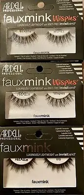 Ardell Fauxmink Wispies, Demi Wispies & 810 Black Eyelashes. NEW