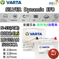 在飛比找PChome24h購物優惠-【VARTA 華達】N-55 80B24LS EFB 啟停車