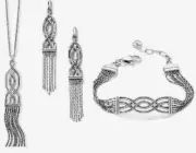 NWTag Brighton INTERTWINE FRINGE Necklace Bracelet Earrings Set Lot MSRP $222