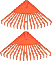GANAZONO 2Pcs Heavy Duty Plastic Leaf Rake Durable Garden Tool for Efficient Lawn Cleaning and Shrub Maintenance for Leaves Debris and Gardening Tasks