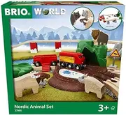 BRIO World 33988 Nordische Waldtiere Set - Zubehör für die BRIO Holzeisenbahn - Empfohlen ab 3 Jahren