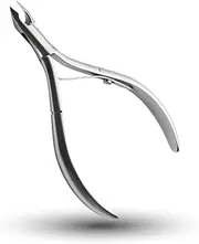 Rui Smiths Ultra-Premium Cuticle Nippers, Professional, Stainless Steel, Spanish Handle, Rounded Box Joint, Matte Chrome Plated, Single Spring (5mm Jaw/Half Jaw)
