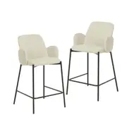 Raimon Furniture Set Of 2 Shae Knit Fabric Modern Kitchen Counter Bar Stool - Oat