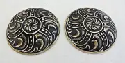 Pair Jeremiah Watt White Bronze Button Conchos 1 1/2" Screw Back Horse Tack