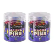 100 Thornton's Magna Pins Small Strong Office Fridge Magnetic Assorted Push Pins
