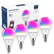 E12 Smart Light Bulbs 50W Equivalent, WiFi G16 1/2 RGBCW Candelabra Ceiling F...