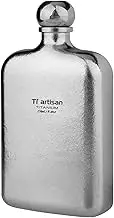 Ti artisan Titanium Wine Flask for Outdoor Camping, Hiking, Climbing, Ultralight Titanium Flask Wine Bottle (7.8fl oz（silvery）)