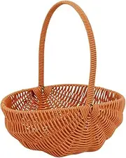 Levemolo Vintage Watermelon Shaped Handwoven Picnic Basket Creative Rattan Flower Basket for Storage Home Decor for Picnics Rustic Events and Aesthetic Organizing
