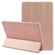 For iPad Pro 11-inch (M4) Case, Tri Foldable PU Leather Flip Cover,Rose Gold