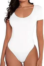 [BelleLovin] Women's Round Neck T Shirts Basic Bodysuits Jumpsuits