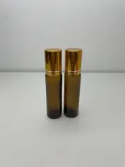 10 ml AMBER Glass Essential Oil Roller Bottle + Removable Metal Roller Set Of 2